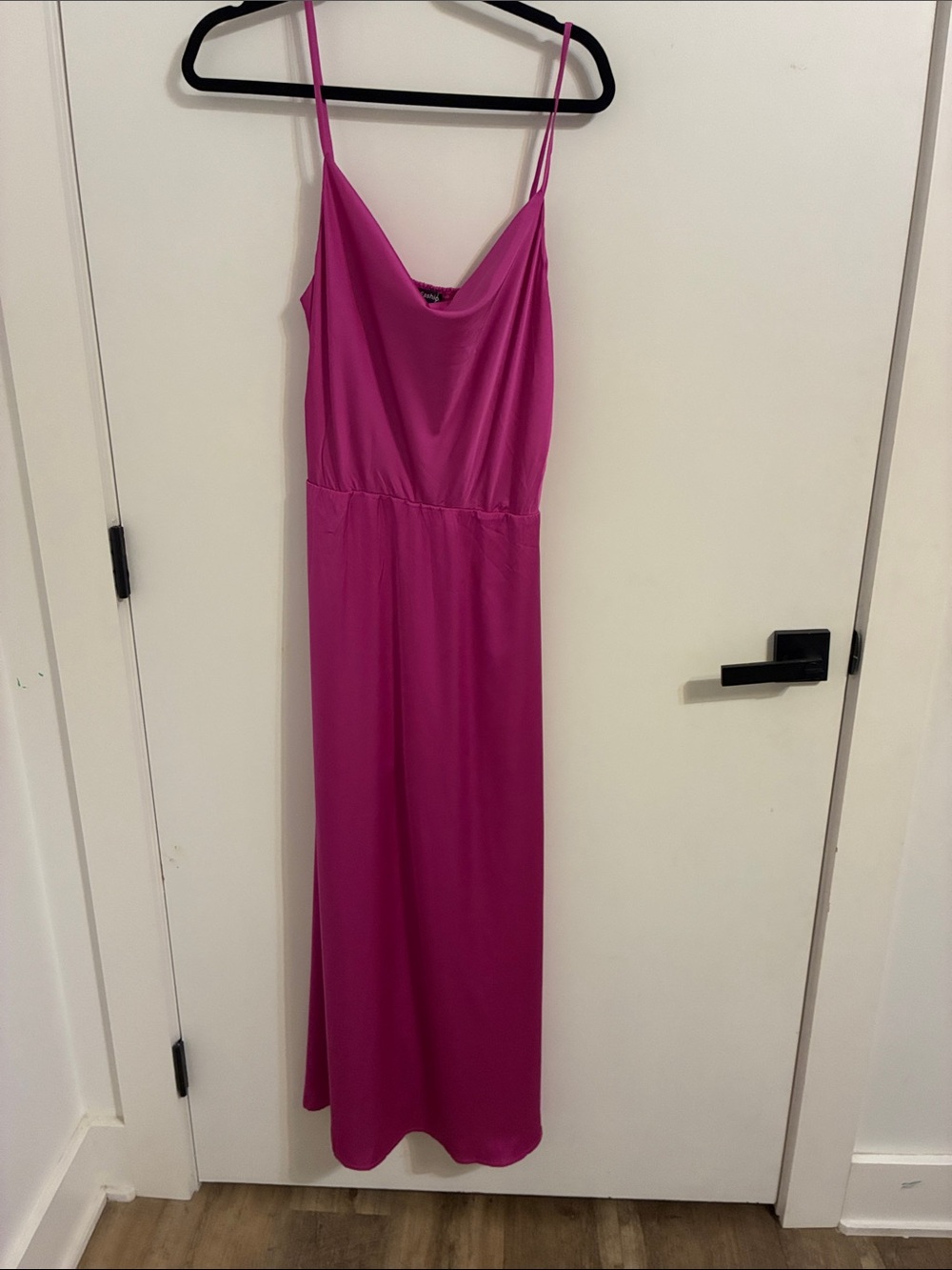 FASHION Spaghetti Strap Slip Dress in Vibrant Fuchsia Size Medium